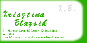 krisztina blazsik business card